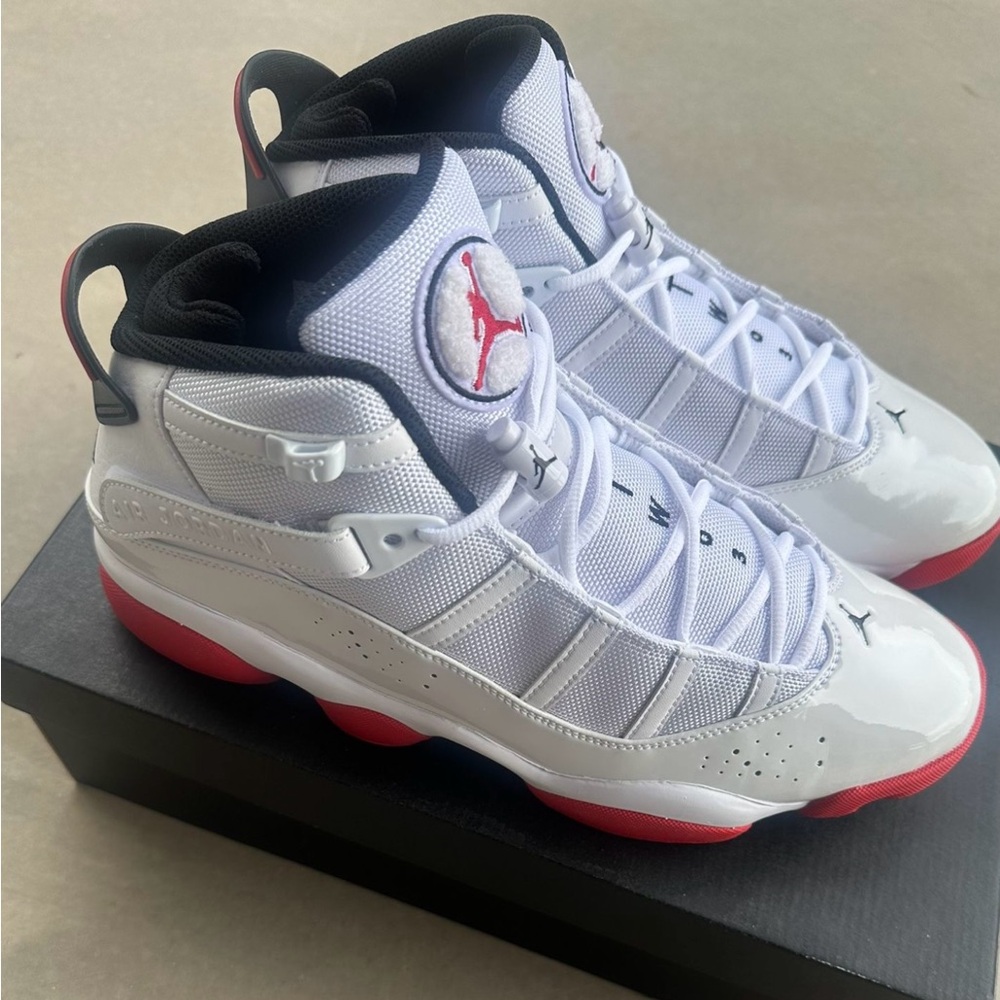 Jordan 6 Rings White University Red